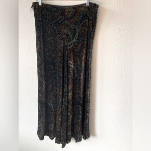 103. VINTAGE Ralph Lauren Velvet Paisley long maxi skirt sz 12 EUC